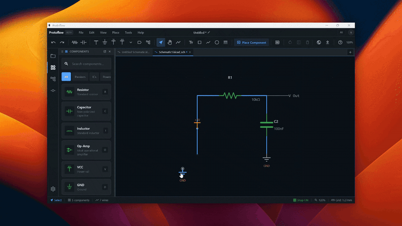 ProtoFlow alignment guides appearing while components are moved