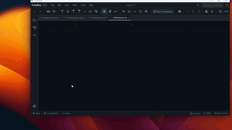 ProtoFlow settings and color customization controls
